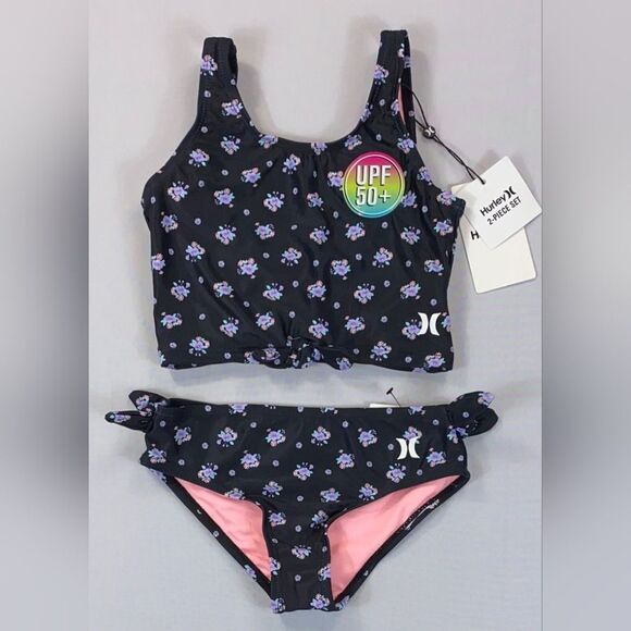 Hurley Black and Purple Floral Bikini - Picture 1 of 2